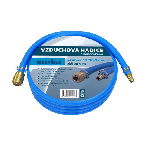 DL - Pneu hadice 13/19mm 5m vč. rychlospojek DN 7,2mm