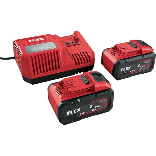 Sada rychlonabíječka 12/18 Voltů a dvou akumulátorů 8,0 Ah 18 V P-Set 18-88 R